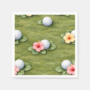 Golf Hawaï themed voor Hawaïaanse golferfeestje Servet