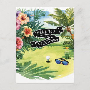 Golf Hawaii thema Platte Dankkaart Briefkaart