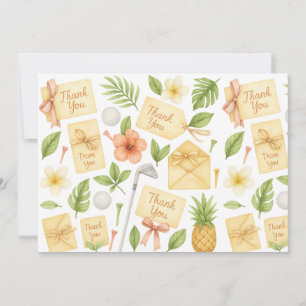 Golf Hawaii thema voor Hawaiian Birthday Party Bedankkaart