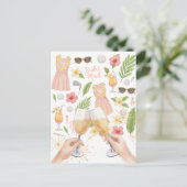 Golf Hawaiiaanse thema Lady Bride Bachelorette Par Briefkaart (Staand voorkant)