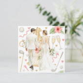 Golf Hawaiian thema bruiloft voor golfer Kaart (Staand voorkant)