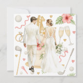 Golf Hawaiian thema bruiloft voor golfer Kaart (Voorkant)