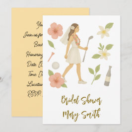 Golf Hawaiian thema bruiloft voor golfer Lover Kaart