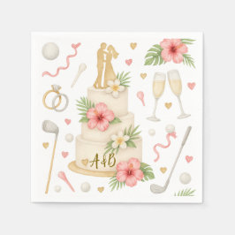 Golf Hawaiian thema bruiloft voor golfer Servet