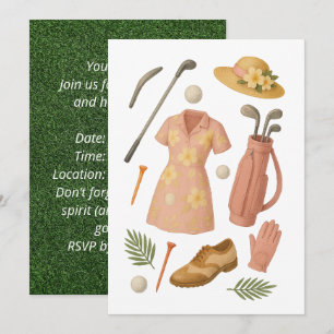 Golf Hawaiian thema Lady Woman Golfer toernooi Kaart