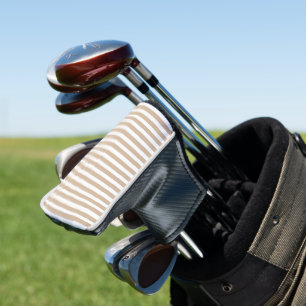 Golf Head Cover Beige & Witte Streep