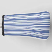 Golf Head Cover Blauw & Wit Gestreept (Voorkant)