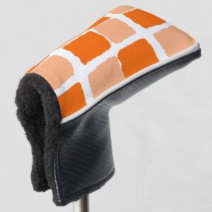 Golf Head Cover Oranje & Wit Vierkant