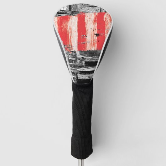 Golf Head Cover – Red Pulse Abstract Design (Voorkant)