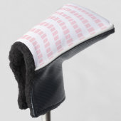 Golf Head Cover Roze & Witte Vierkant (3/4 voorkant)