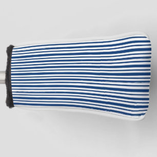 Golf Head Cover Stevig Blauw & Wit Gestreept
