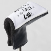 Golf Head Cover Wit Variëteit is het Levenselixir (3/4 voorkant)