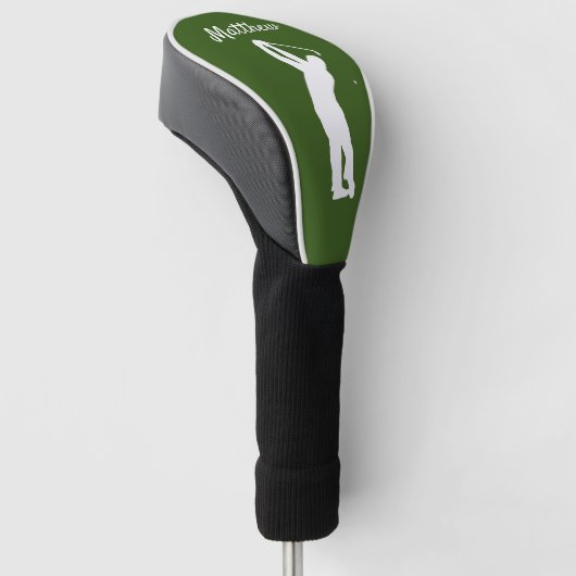 Golf Head Hoesje "golfer Matthew" groen Golfheadcover (Schuin)