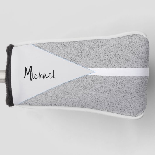 Golf Head Hoesje grijs wit Golfheadcover (Voorkant)