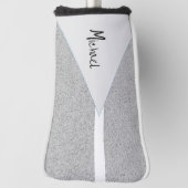 Golf Head Hoesje grijs wit Golfheadcover (Draai 90)
