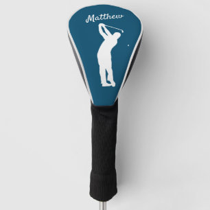 Golf Head Hoesje monogrammen "golfer Matthew" blau Golfheadcover