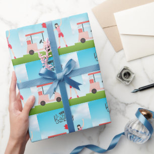 Golf Het is mijn verjaardagsgolfer op groen Cadeaupapier