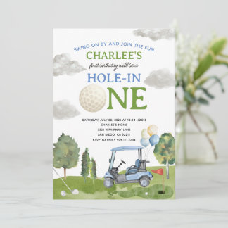Golf Hole in ONE Birthday Party Invitation