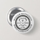 Golf Hole in One Classic Personalized Ronde Button 5,7 Cm (Voorkant /achterkant)