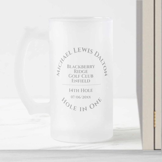 Golf Hole in One Frosted Glass Beer Mok