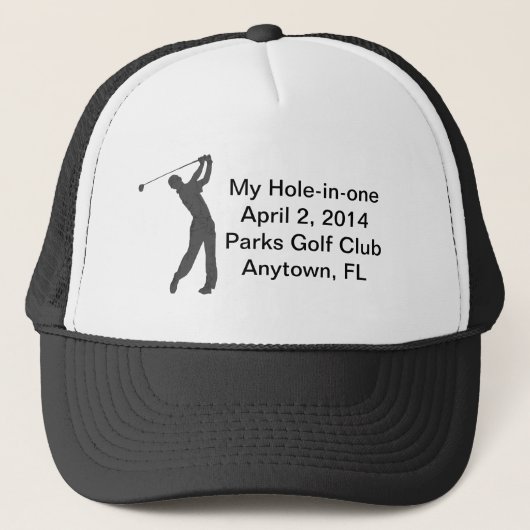 Golf Hole-in-one herdenking  Trucker Pet (Voorkant)
