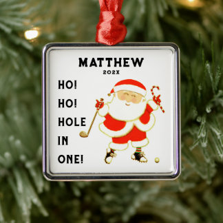 Golf hole-in-one metalen ornament