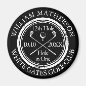 Golf Hole-in-One op maat in zwart-wit Magneet (Voorkant)