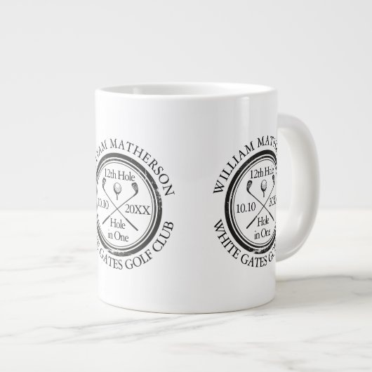 Golf Hole in One Personalized Extra Grote Beker (Voorkant rechts)