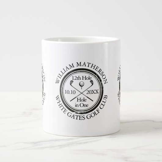 Golf Hole in One Personalized Extra Grote Beker (Voorkant)