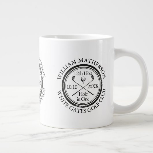 Golf Hole in One Personalized Extra Grote Beker (Rechts)