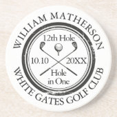 Golf Hole in One Personalized Zandsteen Onderzetter (Voorkant)