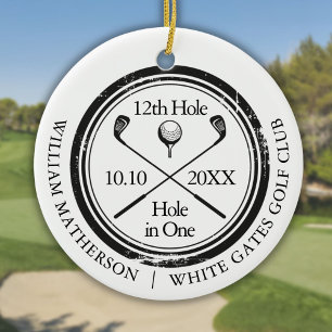 Golf Hole in One Retro Persoonlijk  Keramisch Ornament