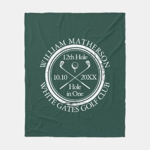 Golf Hole-in-One Smaragdgroen Fleece Deken