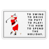 Golf Holiday Gift Magnet Magneet (Horizontaal)