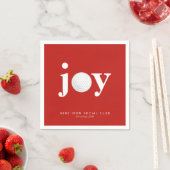 Golf Holiday Joy Personalized Name Typography Red Servet (Insitu)