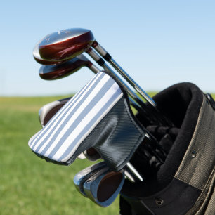 Golf Hoofdhoes Blauw & Wit Gestreept Golfheadcover