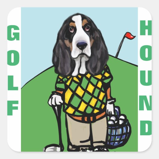 GOLF HOUND VIERKANTE STICKER (Voorkant)