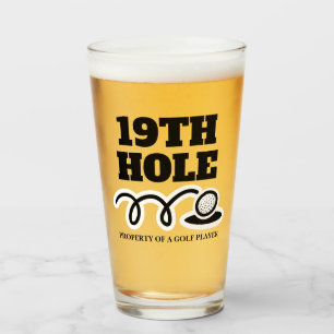 Golf humor 19th Hole bier, cadeau voor mannen Glas