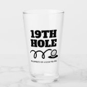 Golf humour 19th Hole cadeau en verre de bière pou (Devant)