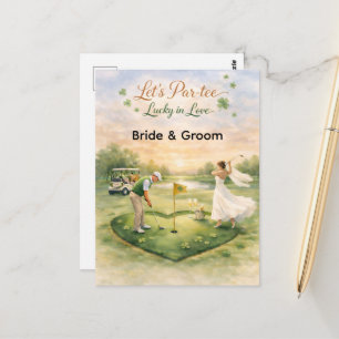 Golf Huwelijk Lucky in Love St. Patrick's Day them Briefkaart