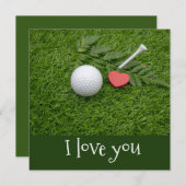 Golf Ik hou van je met golf en rood hart (Voorkant / Achterkant)