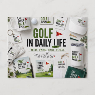Golf in het dagelijks leven briefkaart