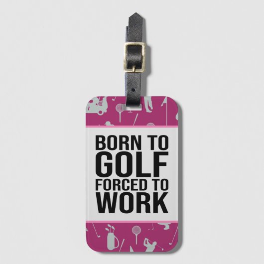 Golf  in Roze: Golftas Label Bagagelabel (Voorkant (verticaal))