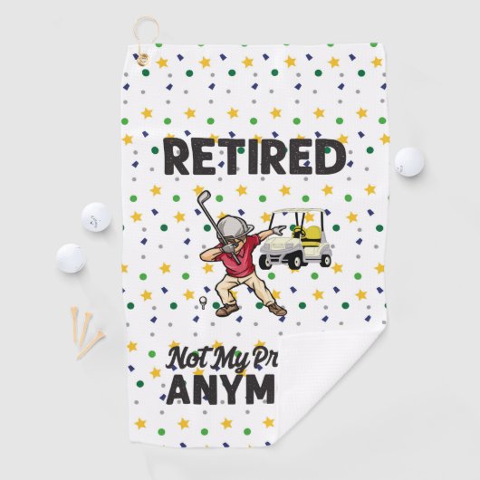 Golf in ruste niet meer mijn probleem met golfer golfhanddoek (Insitu)