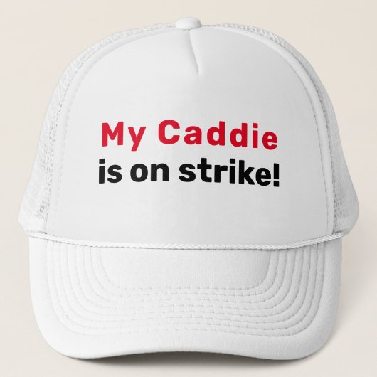 Golf Infusion "Mijn Caddie is in staking!" Trucker Pet (Voorkant)
