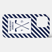 Golf initiaal monogram blauw wit Case-Mate iPhone case (Achterkant (horizontaal))