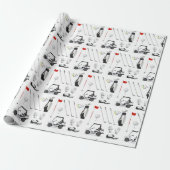 Golf Inpakpapier, Golf Tee Club Cadeaupapier (Uitgerold)