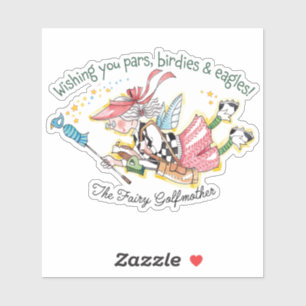 Golf-inspiratie Fairy Golfmoeder uit elkaar gehakt Sticker