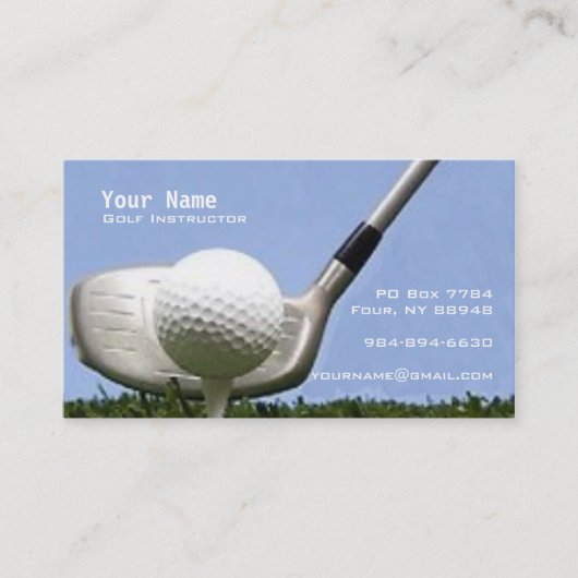 Golf-instructie Visitekaartje (Voorkant)