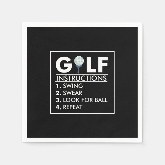 Golf Instructies Swing Swear Kijk Ball Herhalen Servet (Voorkant)